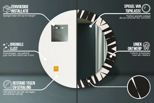 Lustro ścienne dekoracyjne okrągłe Abstrakcja geometria