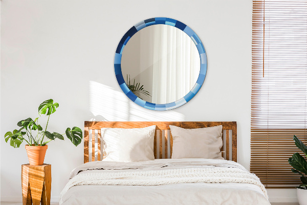 Lustro ścienne dekoracyjne okrągłe Niebieski abstrakcyjny