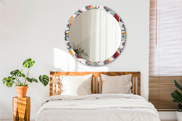 Lustro ścienne dekoracyjne okrągłe Abstrakcja z ptakami