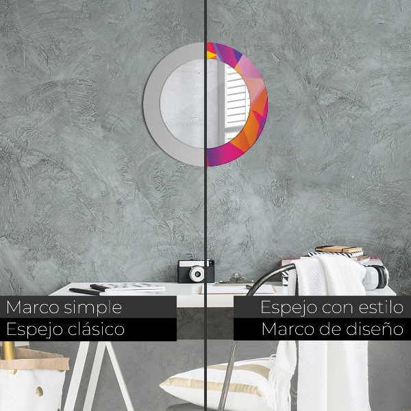 Lustro ramka z nadrukiem okrągłe Kompozycja geometryczna