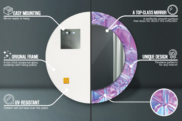 Lustro ramka z nadrukiem okrągłe Abstrakcyjny surreal