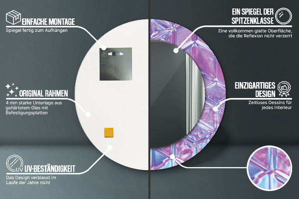 Lustro ramka z nadrukiem okrągłe Abstrakcyjny surreal