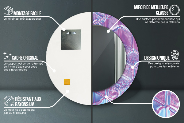 Lustro ramka z nadrukiem okrągłe Abstrakcyjny surreal