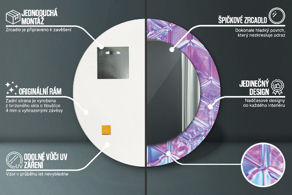 Lustro ramka z nadrukiem okrągłe Abstrakcyjny surreal