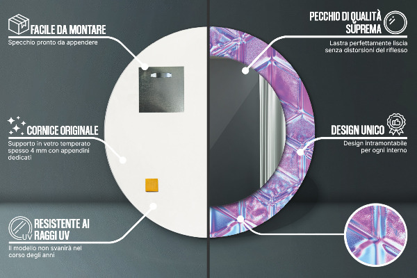 Lustro ramka z nadrukiem okrągłe Abstrakcyjny surreal