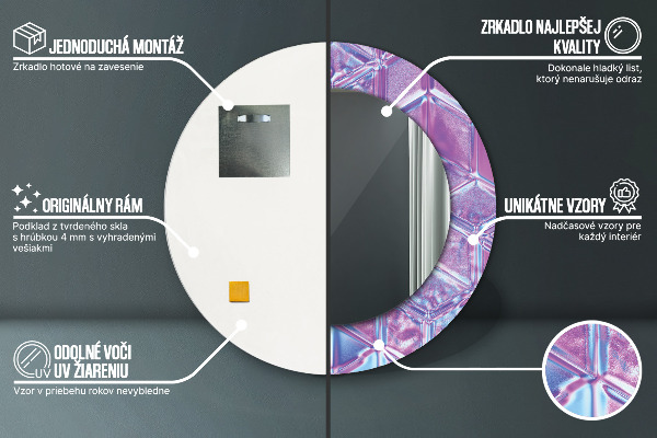 Lustro ramka z nadrukiem okrągłe Abstrakcyjny surreal