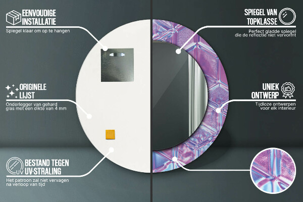 Lustro ramka z nadrukiem okrągłe Abstrakcyjny surreal