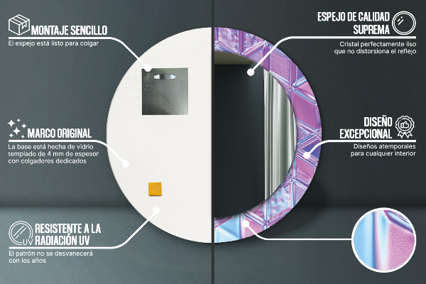 Lustro ramka z nadrukiem okrągłe Abstrakcyjny surreal