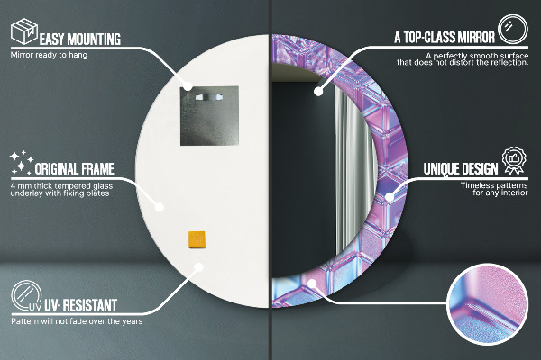 Lustro ramka z nadrukiem okrągłe Abstrakcyjny surreal