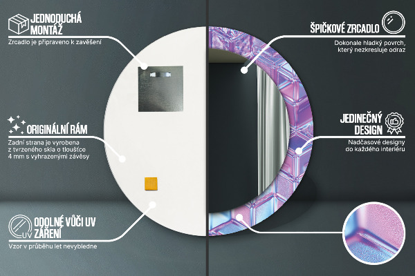 Lustro ramka z nadrukiem okrągłe Abstrakcyjny surreal