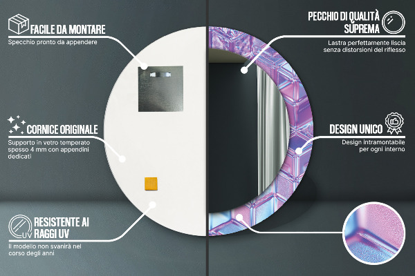 Lustro ramka z nadrukiem okrągłe Abstrakcyjny surreal