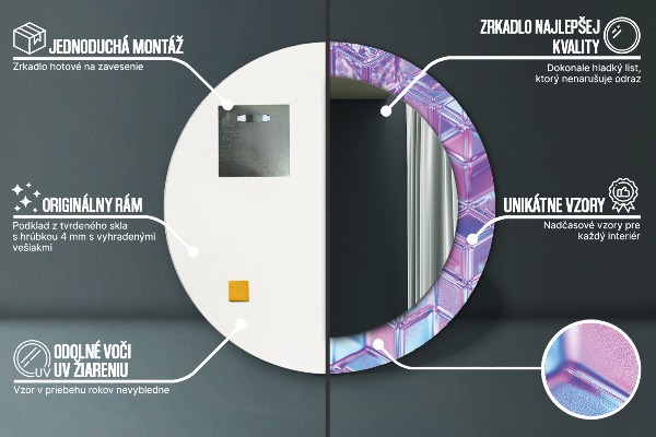 Lustro ramka z nadrukiem okrągłe Abstrakcyjny surreal