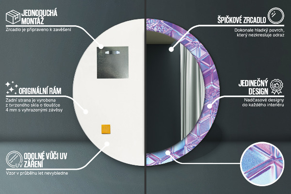 Lustro ramka z nadrukiem okrągłe Abstrakcyjny surreal