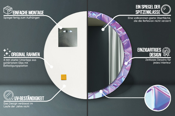 Lustro ramka z nadrukiem okrągłe Abstrakcyjny surreal