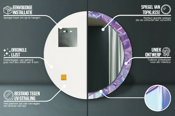 Lustro ramka z nadrukiem okrągłe Abstrakcyjny surreal