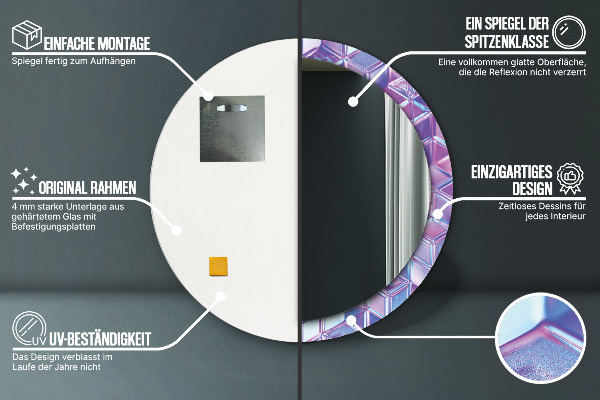 Lustro ramka z nadrukiem okrągłe Abstrakcyjny surreal