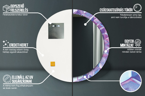 Lustro ramka z nadrukiem okrągłe Abstrakcyjny surreal