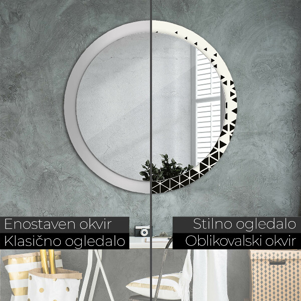 Lustro ścienne dekoracyjne okrągłe Abstrakcyjny geometryczny