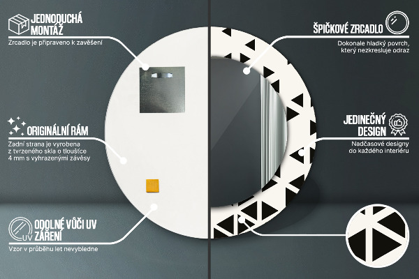 Lustro ścienne dekoracyjne okrągłe Abstrakcyjny geometryczny