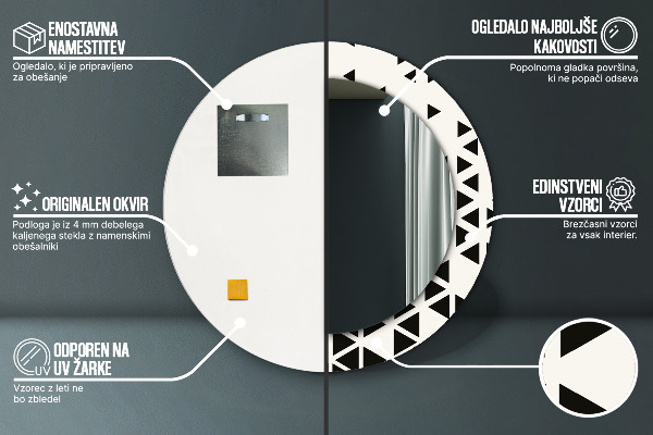 Lustro ścienne dekoracyjne okrągłe Abstrakcyjny geometryczny