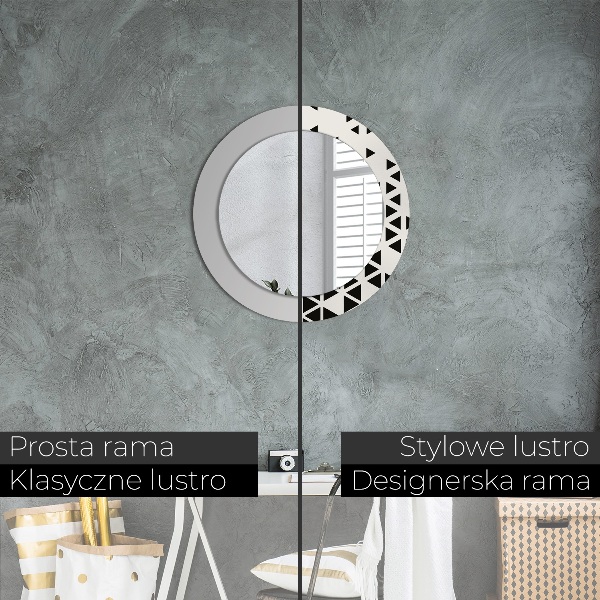 Lustro ścienne dekoracyjne okrągłe Abstrakcyjny geometryczny
