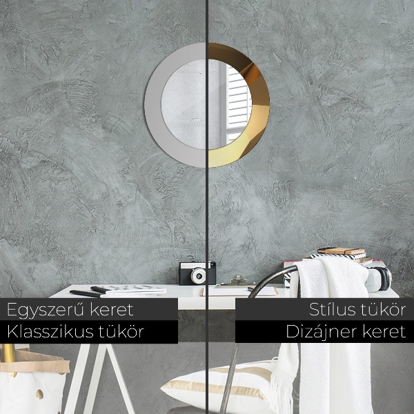 Lustro ścienne dekoracyjne okrągłe Złoto abstrakcja