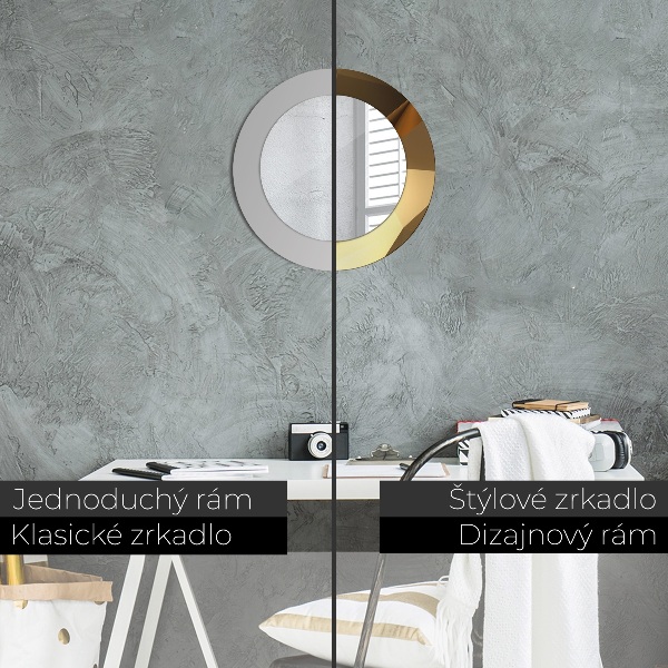 Lustro ścienne dekoracyjne okrągłe Złoto abstrakcja