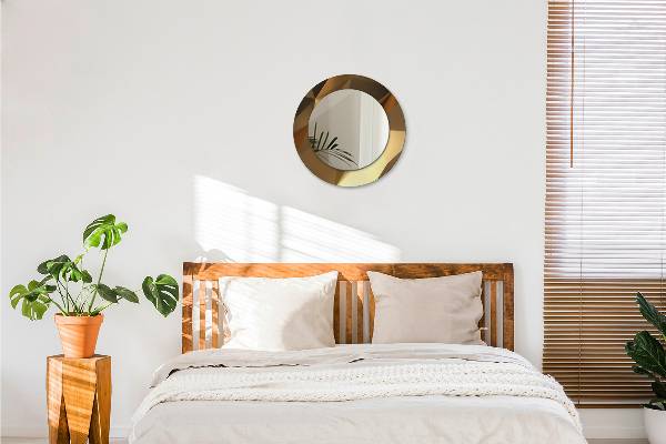 Lustro ścienne dekoracyjne okrągłe Złoto abstrakcja