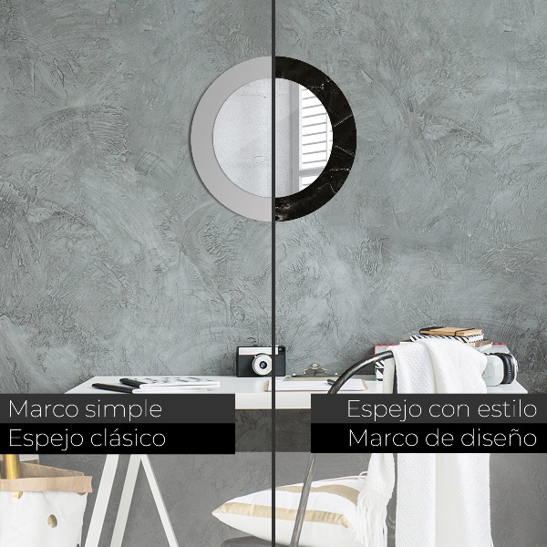 Lustro ścienne dekoracyjne okrągłe Kamień marmurowy