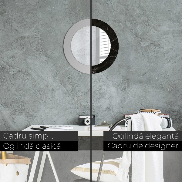 Lustro ścienne dekoracyjne okrągłe Kamień marmurowy