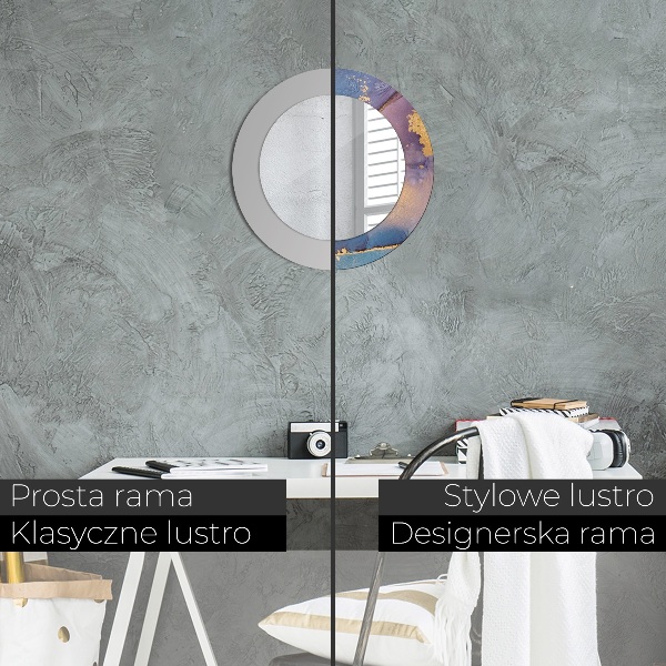 Lustro ścienne dekoracyjne okrągłe Marmurowy kamień