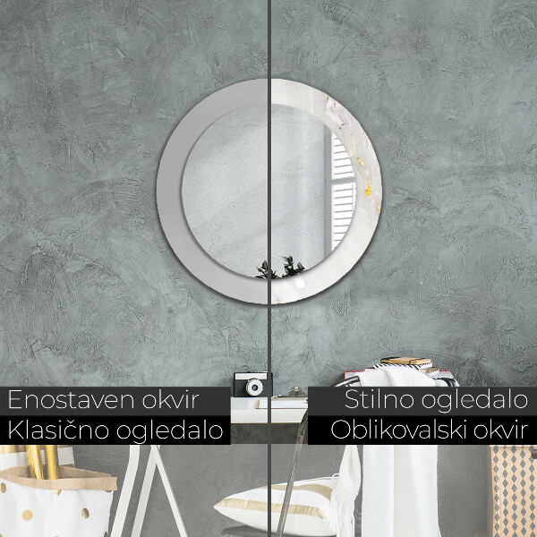 Lustro ścienne dekoracyjne okrągłe Błyszczący marmur