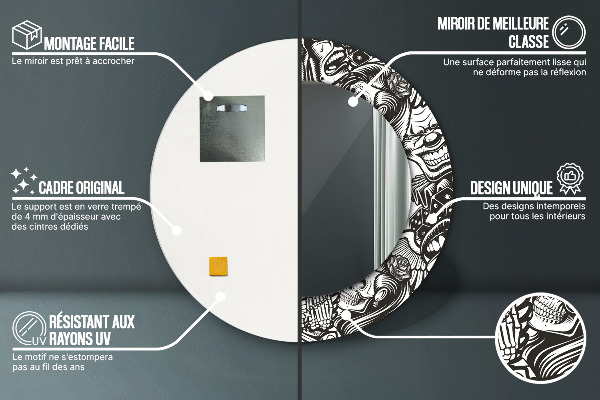 Lustro ścienne dekoracyjne okrągłe Abstrakcyjny płyn