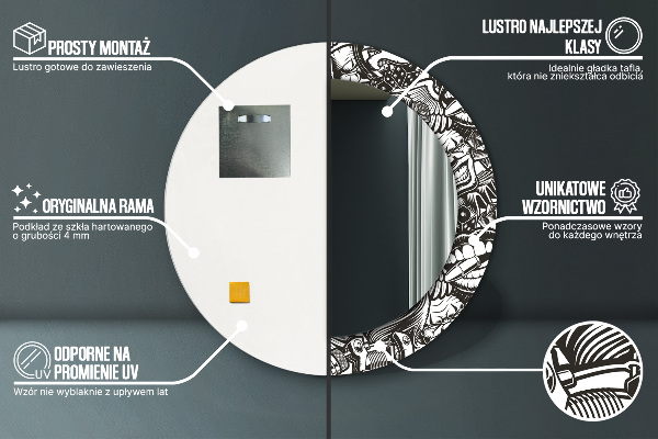 Lustro ścienne dekoracyjne okrągłe Abstrakcyjny płyn