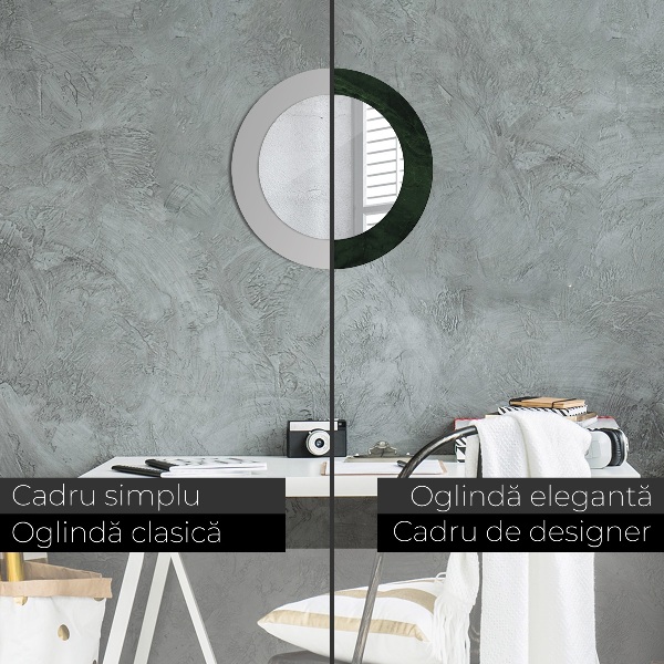 Lustro ścienne dekoracyjne okrągłe Zielony marmur