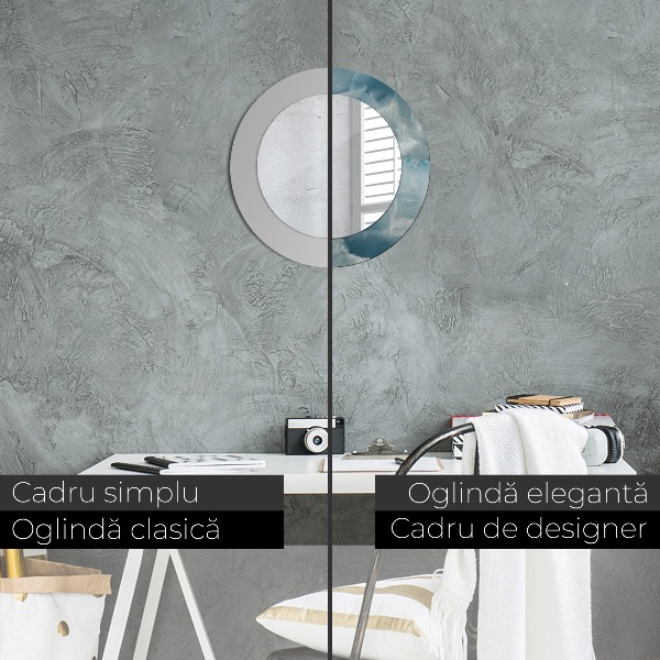 Lustro ścienne dekoracyjne okrągłe Niebieski marmur onyksowy