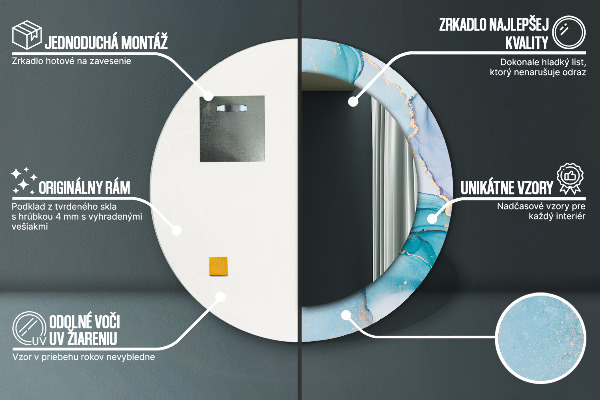 Lustro ścienne dekoracyjne okrągłe Abstrakcyjny płyn