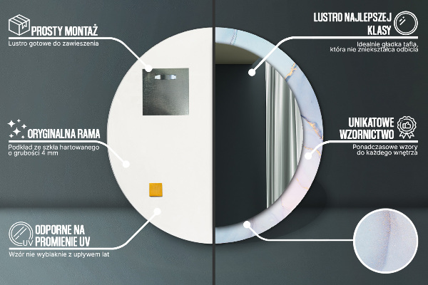 Lustro ścienne dekoracyjne okrągłe Abstrakcyjny płyn