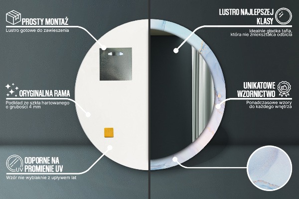 Lustro ścienne dekoracyjne okrągłe Abstrakcyjny płyn