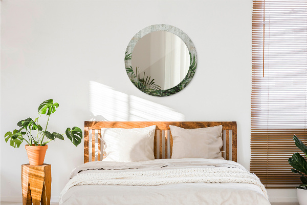 Lustro ścienne dekoracyjne okrągłe Liście paproci