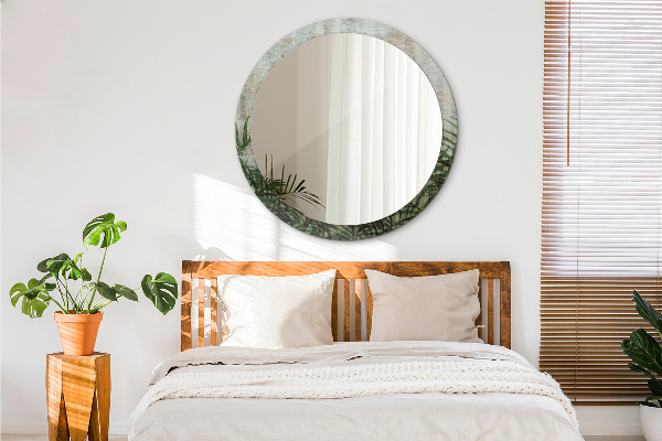 Lustro ścienne dekoracyjne okrągłe Liście paproci