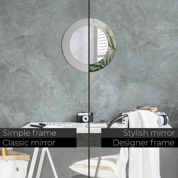 Lustro ścienne dekoracyjne okrągłe Liście paproci