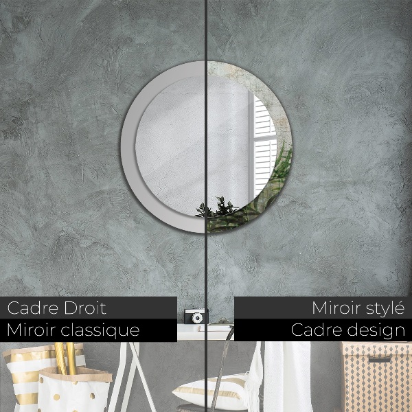 Lustro ścienne dekoracyjne okrągłe Liście paproci