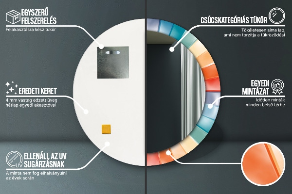 Lustro ścienne dekoracyjne okrągłe Promieniste koncentryczne pasy