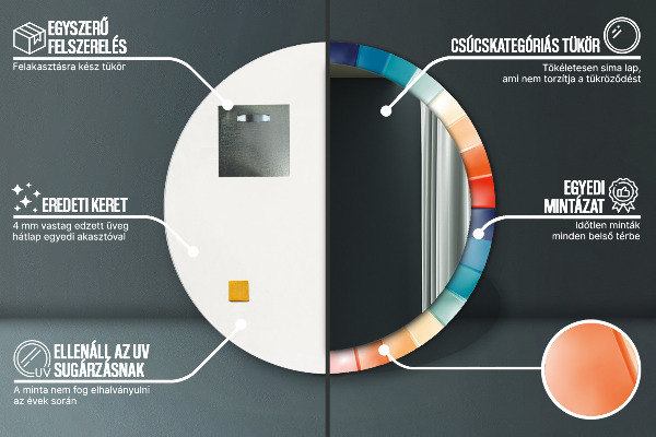 Lustro ścienne dekoracyjne okrągłe Promieniste koncentryczne pasy