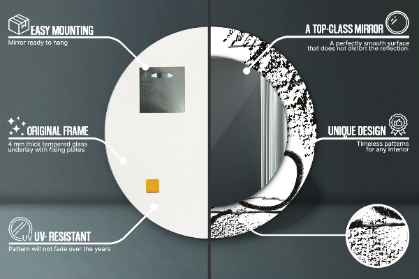 Lustro ścienne dekoracyjne okrągłe Wzór graffiti