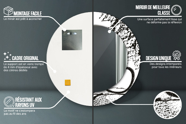 Lustro ścienne dekoracyjne okrągłe Wzór graffiti