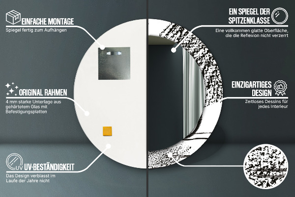 Lustro ścienne dekoracyjne okrągłe Wzór graffiti