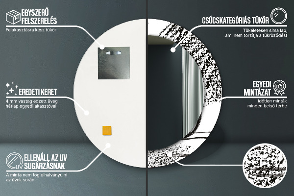 Lustro ścienne dekoracyjne okrągłe Wzór graffiti