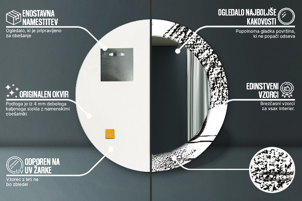 Lustro ścienne dekoracyjne okrągłe Wzór graffiti